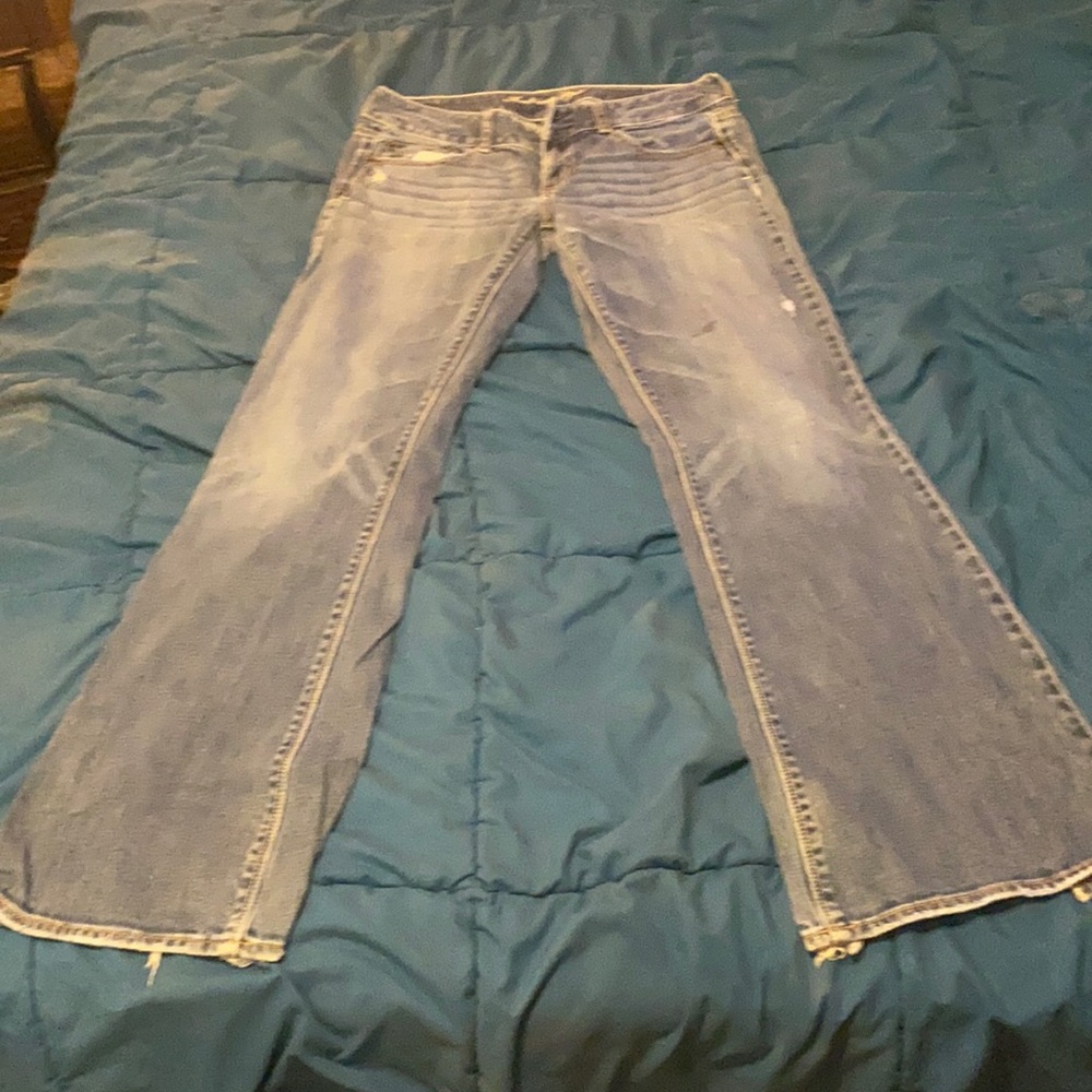 American Eagle size 8 stretch blue jeans - Picture 4 of 5